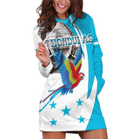 Personalized Honduras Independence Day Hoodie Dress Scarlet Macaw With Coat Of Arms LT18