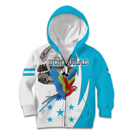 Personalized Honduras Independence Day Kid Hoodie Scarlet Macaw With Coat Of Arms LT18