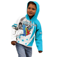 Personalized Honduras Independence Day Kid Hoodie Scarlet Macaw With Coat Of Arms LT18