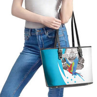 Personalized Honduras Independence Day Leather Tote Bag Scarlet Macaw With Coat Of Arms LT18