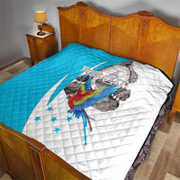 Personalized Honduras Independence Day Quilt Scarlet Macaw With Coat Of Arms LT18