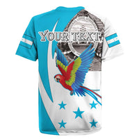 Personalized Honduras Independence Day Rugby Jersey Scarlet Macaw With Coat Of Arms LT18