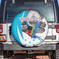 Personalized Honduras Independence Day Spare Tire Cover Scarlet Macaw With Coat Of Arms LT18