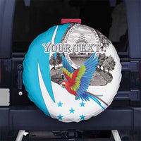 Personalized Honduras Independence Day Spare Tire Cover Scarlet Macaw With Coat Of Arms LT18