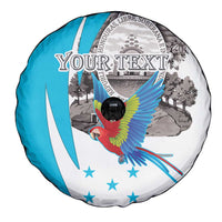 Personalized Honduras Independence Day Spare Tire Cover Scarlet Macaw With Coat Of Arms LT18