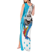Personalized Honduras Independence Day Tank Maxi Dress Scarlet Macaw With Coat Of Arms LT18