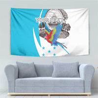 Personalized Honduras Independence Day Tapestry Scarlet Macaw With Coat Of Arms LT18
