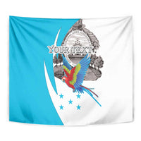Personalized Honduras Independence Day Tapestry Scarlet Macaw With Coat Of Arms LT18