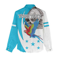 Personalized Honduras Independence Day Women Casual Shirt Scarlet Macaw With Coat Of Arms LT18