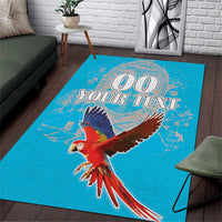Custom Honduras Independence Day Area Rug Scarlet Macaw With Orchid Flower - Wonder Print Shop