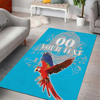 Custom Honduras Independence Day Area Rug Scarlet Macaw With Orchid Flower - Wonder Print Shop