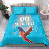 Custom Honduras Independence Day Bedding Set Scarlet Macaw With Orchid Flower - Wonder Print Shop