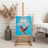 Custom Honduras Independence Day Canvas Wall Art Scarlet Macaw With Orchid Flower - Wonder Print Shop