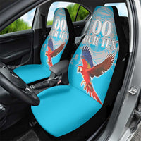 Custom Honduras Independence Day Car Seat Cover Scarlet Macaw With Orchid Flower - Wonder Print Shop
