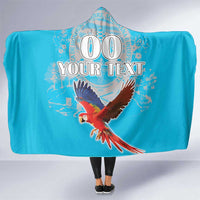 Custom Honduras Independence Day Hooded Blanket Scarlet Macaw With Orchid Flower