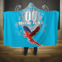 Custom Honduras Independence Day Hooded Blanket Scarlet Macaw With Orchid Flower
