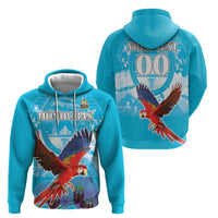 Custom Honduras Independence Day Hoodie Scarlet Macaw With Orchid Flower - Wonder Print Shop