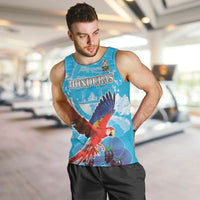 Custom Honduras Independence Day Men Tank Top Scarlet Macaw With Orchid Flower - Wonder Print Shop