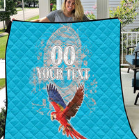 Custom Honduras Independence Day Quilt Scarlet Macaw With Orchid Flower - Wonder Print Shop