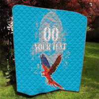 Custom Honduras Independence Day Quilt Scarlet Macaw With Orchid Flower - Wonder Print Shop