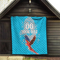 Custom Honduras Independence Day Quilt Scarlet Macaw With Orchid Flower - Wonder Print Shop