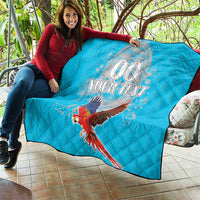Custom Honduras Independence Day Quilt Scarlet Macaw With Orchid Flower - Wonder Print Shop