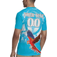 Custom Honduras Independence Day Rugby Jersey Scarlet Macaw With Orchid Flower - Wonder Print Shop