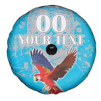 Custom Honduras Independence Day Spare Tire Cover Scarlet Macaw With Orchid Flower - Wonder Print Shop