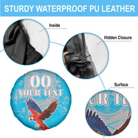 Custom Honduras Independence Day Spare Tire Cover Scarlet Macaw With Orchid Flower - Wonder Print Shop