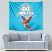 Custom Honduras Independence Day Tapestry Scarlet Macaw With Orchid Flower - Wonder Print Shop