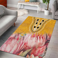 Africa Dashiki Area Rug King Protea Floral Motif Patterns - Wonder Print Shop