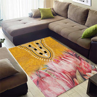 Africa Dashiki Area Rug King Protea Floral Motif Patterns - Wonder Print Shop