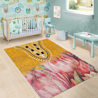 Africa Dashiki Area Rug King Protea Floral Motif Patterns - Wonder Print Shop