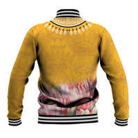 Africa Dashiki Baseball Jacket King Protea Floral Motif Patterns - Wonder Print Shop
