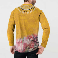 Africa Dashiki Button Sweatshirt King Protea Floral Motif Patterns - Wonder Print Shop