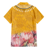 Africa Dashiki Family Matching Mermaid Dress and Hawaiian Shirt King Protea Floral Motif Patterns - Wonder Print Shop