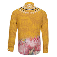 Africa Dashiki Family Matching Mermaid Dress and Hawaiian Shirt King Protea Floral Motif Patterns - Wonder Print Shop