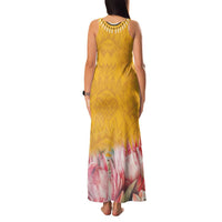 Africa Dashiki Family Matching Tank Maxi Dress and Hawaiian Shirt King Protea Floral Motif Patterns - Wonder Print Shop
