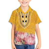 Africa Dashiki Hawaiian Shirt King Protea Floral Motif Patterns - Wonder Print Shop