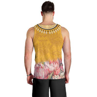 Africa Dashiki Men Tank Top King Protea Floral Motif Patterns - Wonder Print Shop