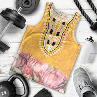 Africa Dashiki Men Tank Top King Protea Floral Motif Patterns - Wonder Print Shop