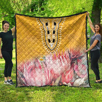 Africa Dashiki Quilt King Protea Floral Motif Patterns - Wonder Print Shop
