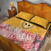 Africa Dashiki Quilt Bed Set King Protea Floral Motif Patterns - Wonder Print Shop