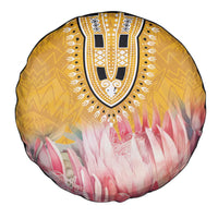 Africa Dashiki Spare Tire Cover King Protea Floral Motif Patterns - Wonder Print Shop