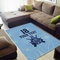 Custom Yorkshire Viking Spirit Area Rug White Rose of York Blue Version - Wonder Print Shop