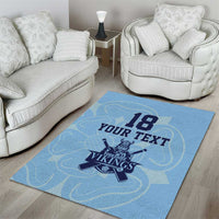 Custom Yorkshire Viking Spirit Area Rug White Rose of York Blue Version - Wonder Print Shop