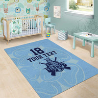 Custom Yorkshire Viking Spirit Area Rug White Rose of York Blue Version - Wonder Print Shop