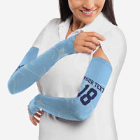 Custom Yorkshire Viking Spirit Arm Sleeves White Rose of York Blue Version - Wonder Print Shop