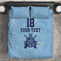Custom Yorkshire Viking Spirit Bedding Set White Rose of York Blue Version - Wonder Print Shop