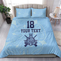 Custom Yorkshire Viking Spirit Bedding Set White Rose of York Blue Version - Wonder Print Shop